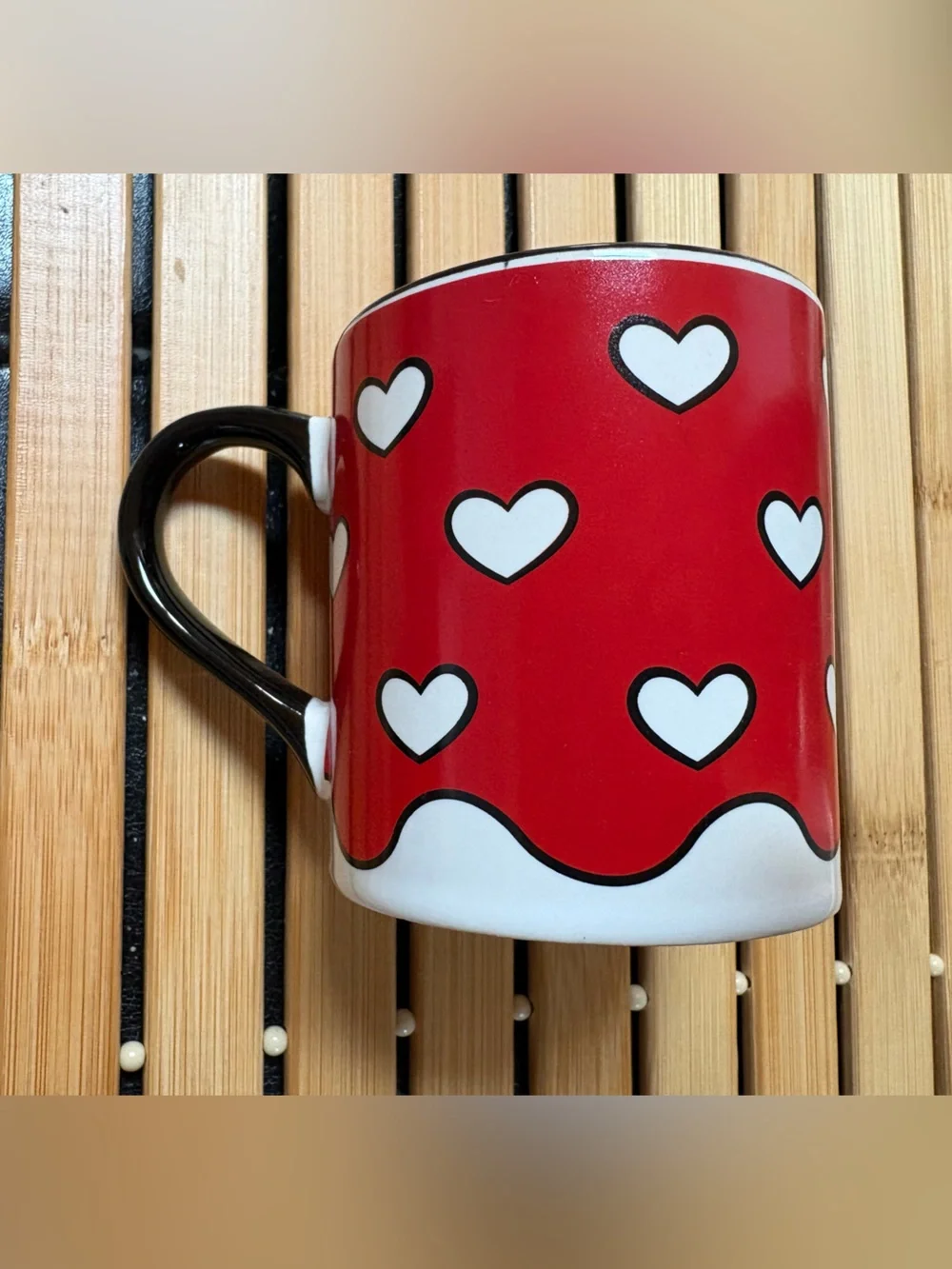 New-In-Box Disney Minnie Mouse Red and Black Heart Porcelain Mug & Bowl Set